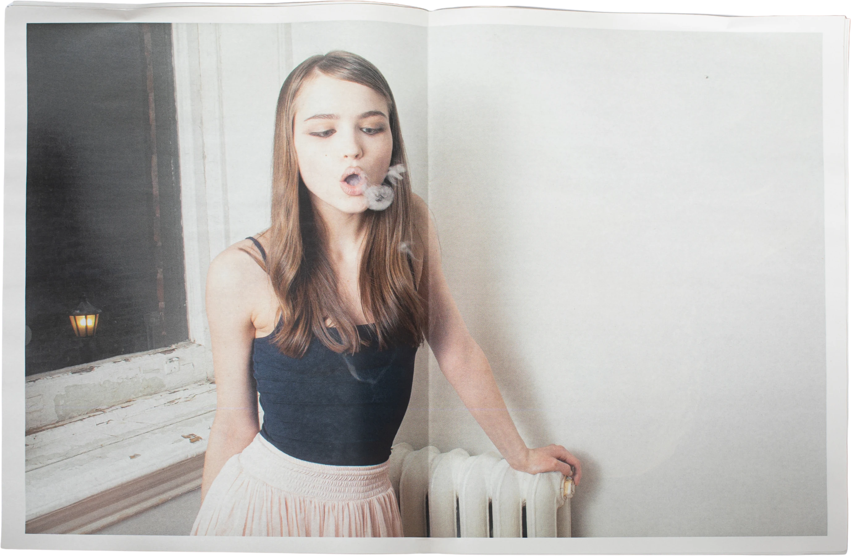 Girl at radiator spread
